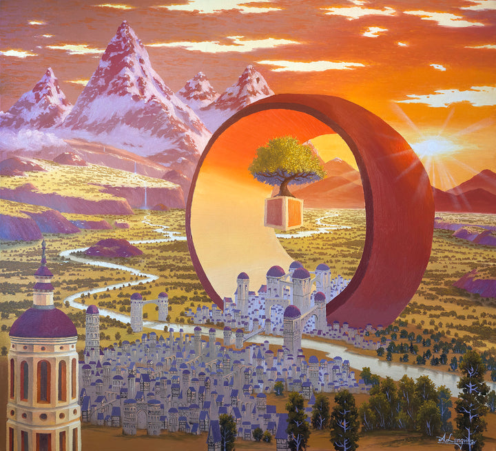 City Of The Ring Near The Mountains