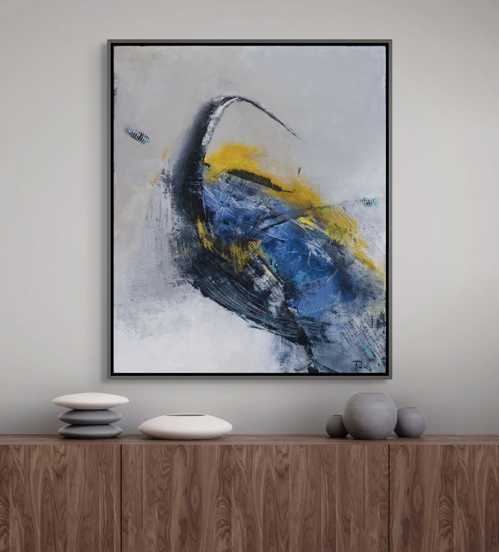 Abstract Blue Gold Grey