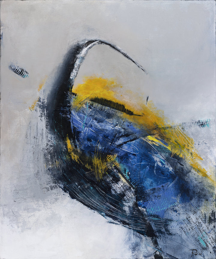 Abstract Blue Gold Grey