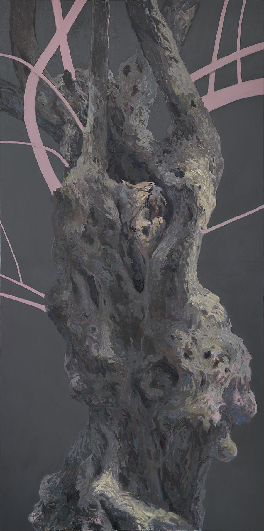 This image, titled "I Will Stay With You For Ever," features a close-up view of a textured, organic sculpture. The artwork depicts a detailed and rugged surface, possibly representing a natural element like a tree or rock.