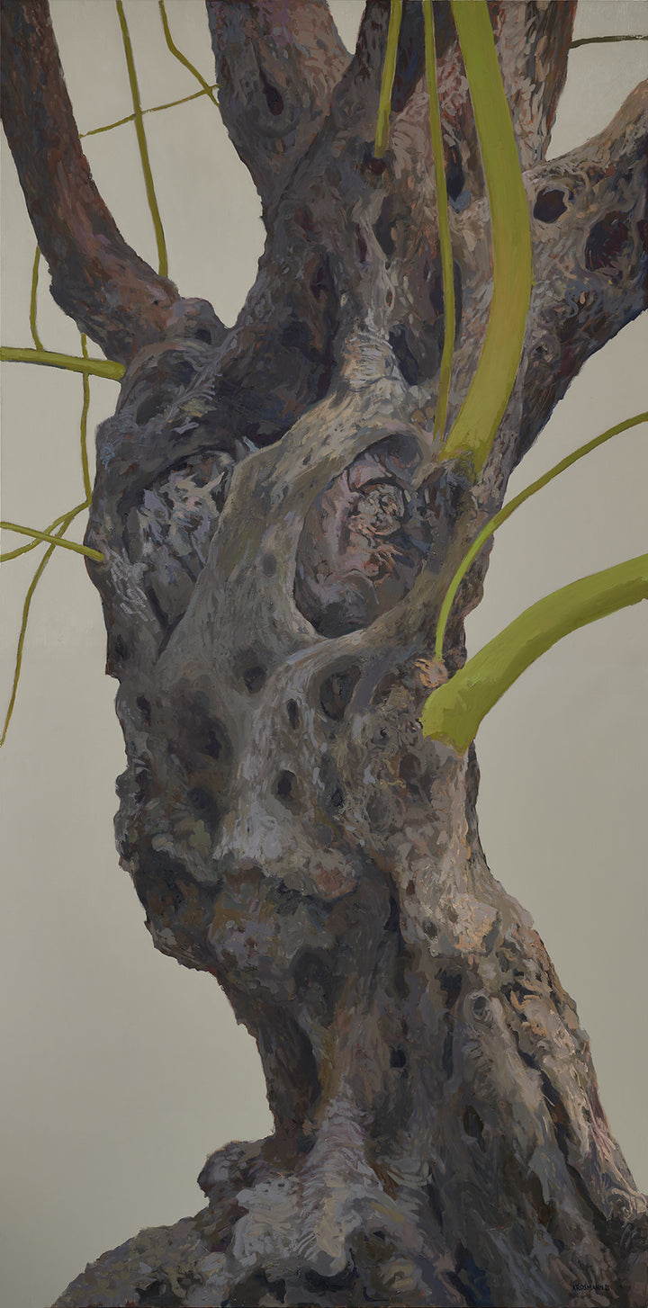 This image features a piece titled "You Don't Know Me," which presents an abstract, organic form that resembles a twisted tree or perhaps a surreal landscape element. The artwork, categorized under landscape and scenery with a touch of surrealism, depicts a textured, grey structure with intricate details that evoke a sense of mystery and intrigue.